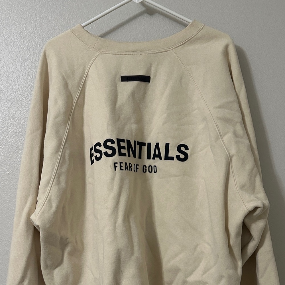 Fear of God Essentials Cream Crewneck Sweater